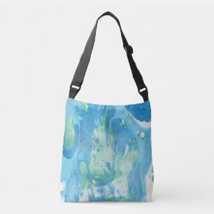Bolsa Ajustável Tendência Moderna Abstrato Modelo Azul Branco Verd