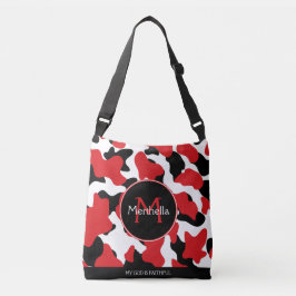 Bolsa Ajustável Tendência Red Black Cow Impressão Monograma