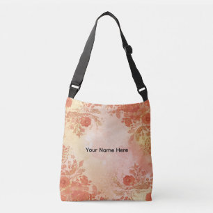 Bolsa Ajustável Terracota Floral Vintage Aquarela Nome Personaliza