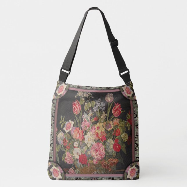 Bolsa Ajustável Teste padrão bonito floral do Victorian de (Frente)