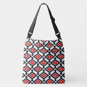 Bolsa Ajustável Teste padrão de Ikat - obscuridade - vermelho,