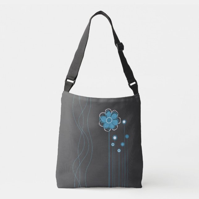 Bolsa Ajustável Teste padrão moderno floral lunático (Frente)