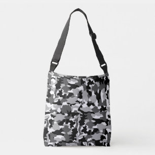 Bolsa Ajustável Teste padrão preto e branco da camuflagem do