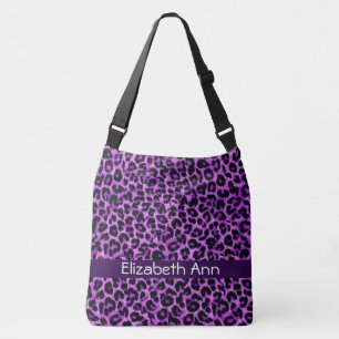 Bolsa Ajustável Teste padrão roxo personalizado do leopardo