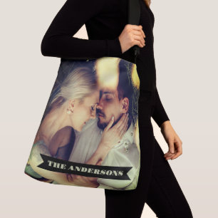 Bolsa Ajustável Texto personalizado do banner de fotos