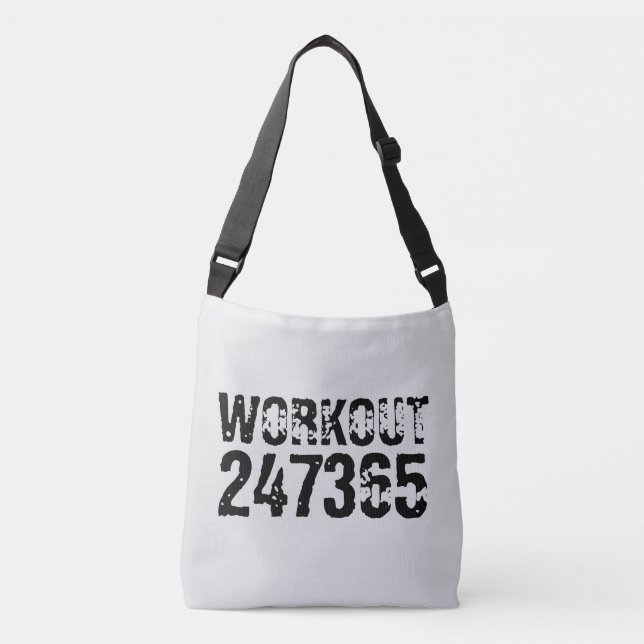 Bolsa Ajustável Texto vestido e arranhado Workout 247365 preto (Frente)