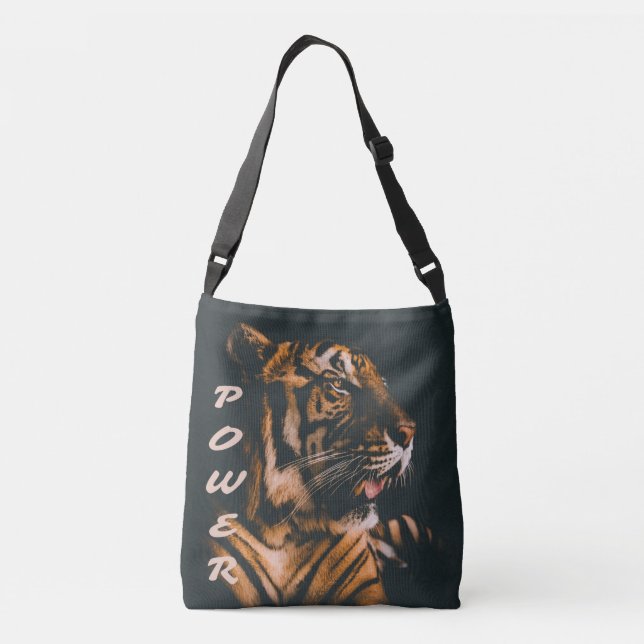 Bolsa Ajustável Tiger Power Stripes Fierce Motivational (Verso)