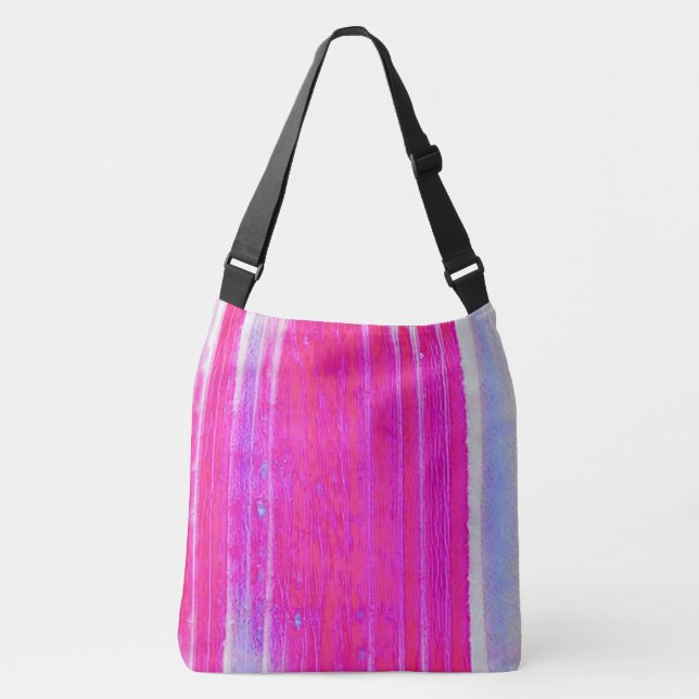 Bolsa Ajustável Tinta-Abstrato vibrante, rosa e riscas roxas (Frente)