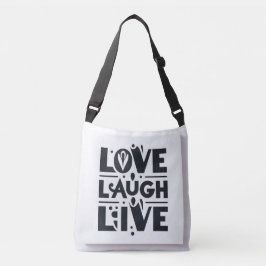 Bolsa Ajustável Tipografia de Love Laugh Viver melhor presente par