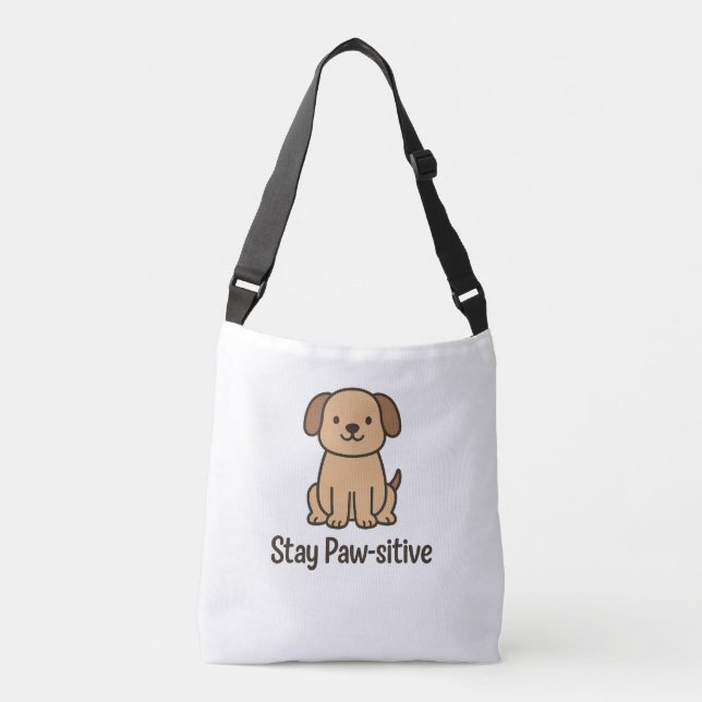 Bolsa Ajustável Título: Keep Paw-sitive - Design de Cachorro Bonit (Frente)