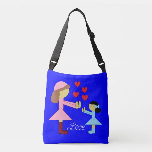 Bolsa Ajustável Todas as crianças precisam de amor: azul (Frente)