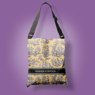 Bolsa Ajustável Tóile de jouy, preto-vivo, impressa