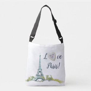 Bolsa Ajustável Torre Eiffel Paris França Desenho de Tinta Amor P