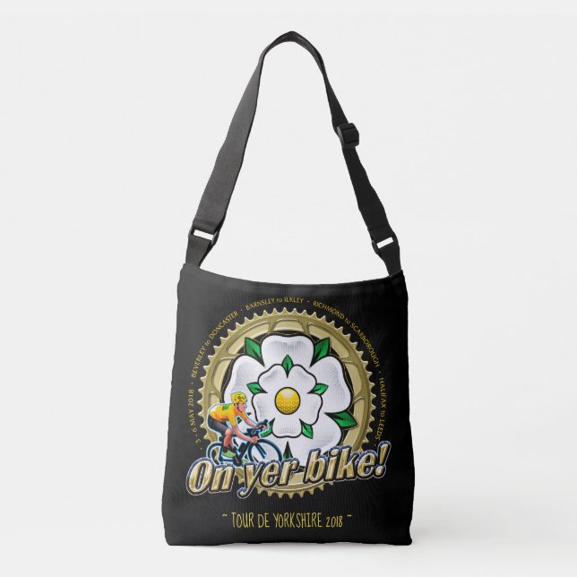 Bolsa Ajustável Tour de Yorkshire 2018 On yer Bike, saco design (Frente)