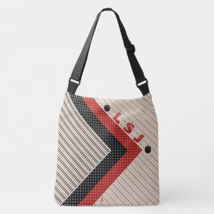 Bolsa Ajustável Traços e Pontos - Creme Preto Vermelho - Personali
