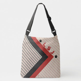 Bolsa Ajustável Traços e Pontos - Creme Preto Vermelho - Personali