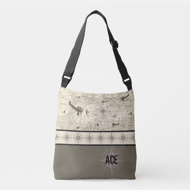 Bolsa Ajustável Trajeto de vôo do avião (Frente)