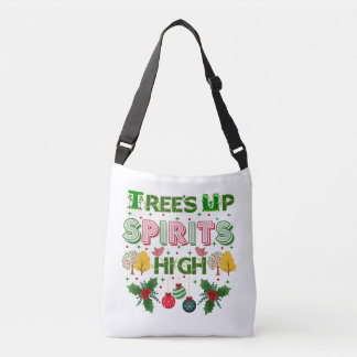 Bolsa Ajustável Trees up spirits high christmas holiday graphic