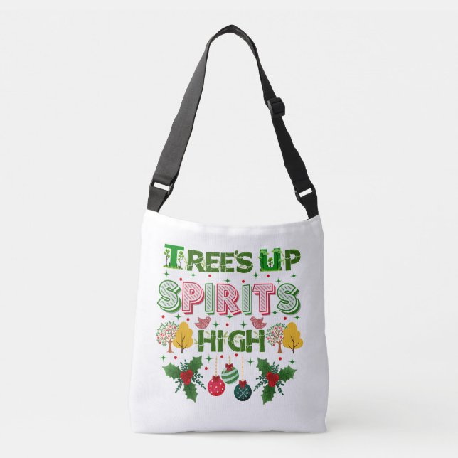 Bolsa Ajustável Trees up spirits high christmas holiday graphic (Frente)