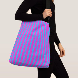 Bolsa Ajustável Trendige Streifen Tasche in Pink und Blau