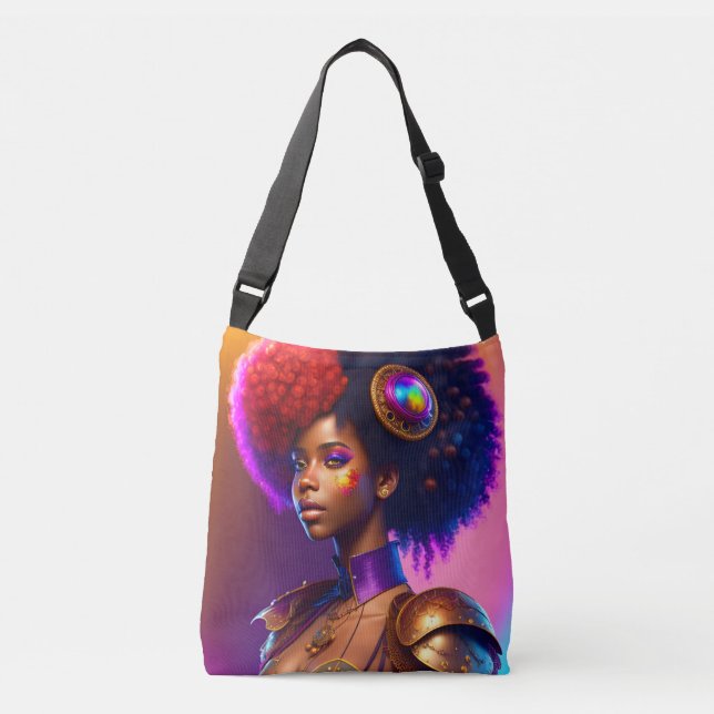 Bolsa Ajustável Trendy Afro Steampunk Girl (Frente)