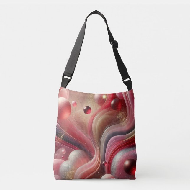 Bolsa Ajustável Trendy Crossbody Bag com Abstrato Art Design (Frente)