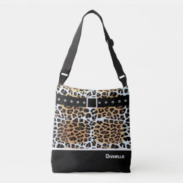 Bolsa Ajustável Trendy Na moda Brown White Black Leopard Branco Pe
