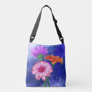 Bolsa Ajustável Três cores Gerberas Crossbody Bag