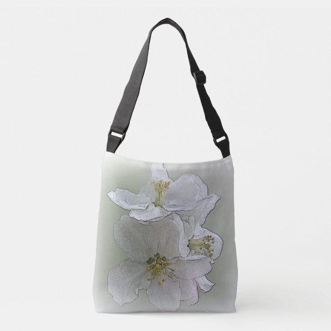 Bolsa Ajustável três flores brancas (Frente)