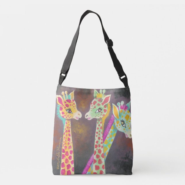 Bolsa Ajustável Três girafas coloridos do divertimento (Verso)