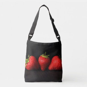 Bolsa Ajustável Três Morangos Em Cbcna Preta