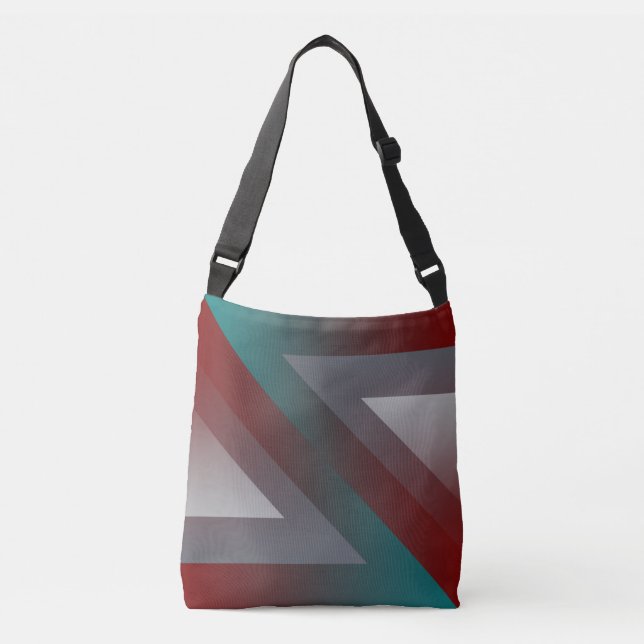 Bolsa Ajustável triângulo da cinza teal burgundy (Frente)