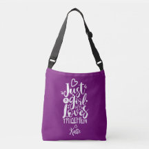 Triatlo Caprichoso Chic Roxo Branco Caligrafia