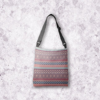 Bolsa Ajustável Tribal Geométrica Mudcloth Stripe Boho Multicolor