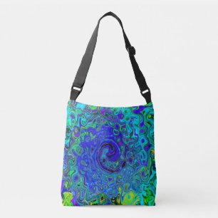 Bolsa Ajustável Trippy Violet Blue Abstrato Retro Liquid Swirl