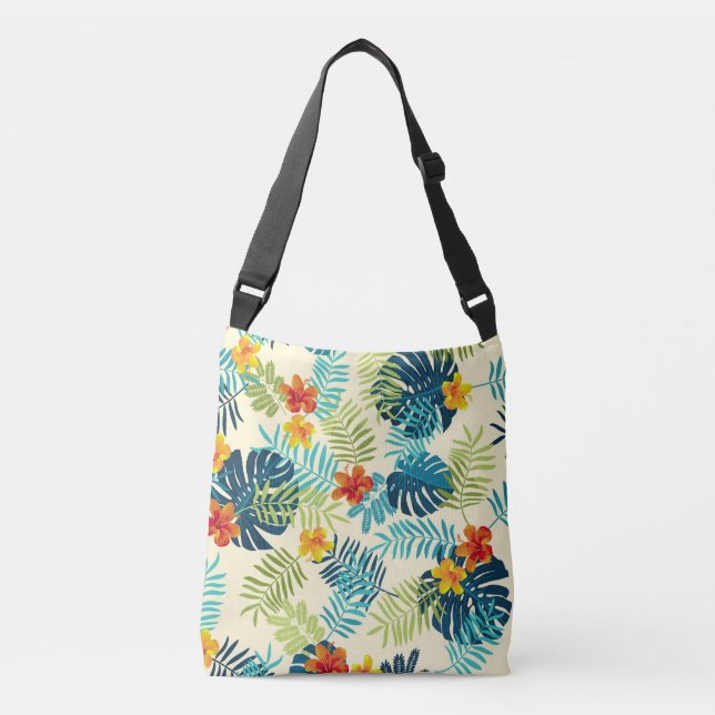 Bolsa Ajustável Tropical Monstera Hibiscus — Padrão de Verão (Frente)