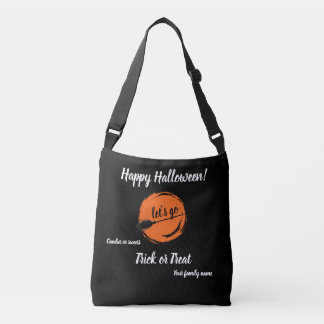 Bolsa Ajustável truque ou travessura, nome, cor de laranja persona