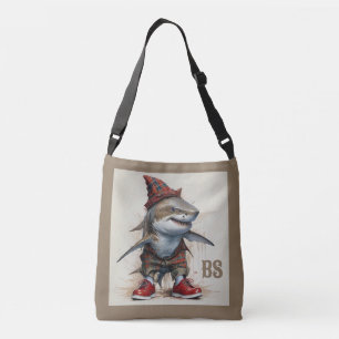Bolsa Ajustável tubarão assustador no Disguise Escocês - tubarão t