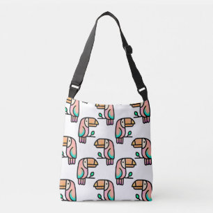 Bolsa Ajustável tucano passarinho da selva padrão desenho animado