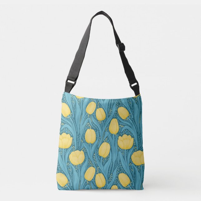 Bolsa Ajustável Tulipas em azul e amarelo (Frente)