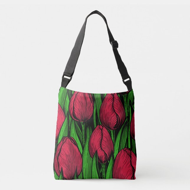 Bolsa Ajustável Tulipas vermelhas (Frente)