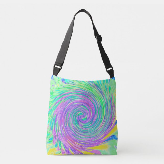 Bolsa Ajustável Turquesa Abstrato azul e roxa (Frente)