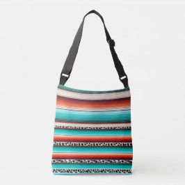 Bolsa Ajustável Turquesa Ocidental Terracotta Stripes Impressão