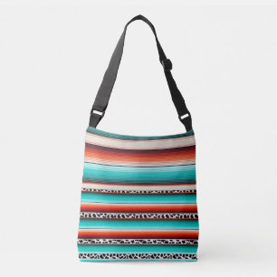 Bolsa Ajustável Turquesa Ocidental Terracotta Stripes Impressão