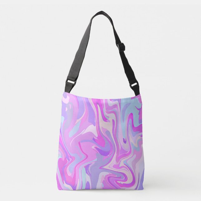 Bolsa Ajustável Turquesa rosa púrpura marmoreada (Frente)