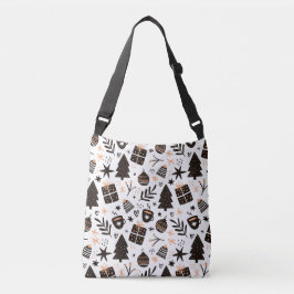 Bolsa Ajustável Um padrão de Natal preto e branco