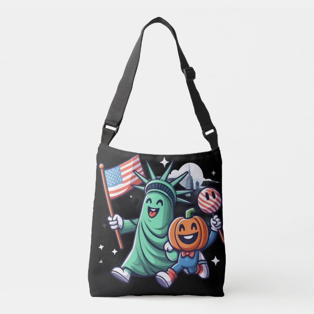 Bolsa Ajustável Uma celebração divertida do Halloween e dos EUA (Frente)