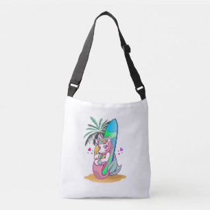 Bolsa Ajustável Unicórnio com prancha na praia