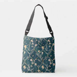 Bolsa Ajustável Verde e Dourado Floral