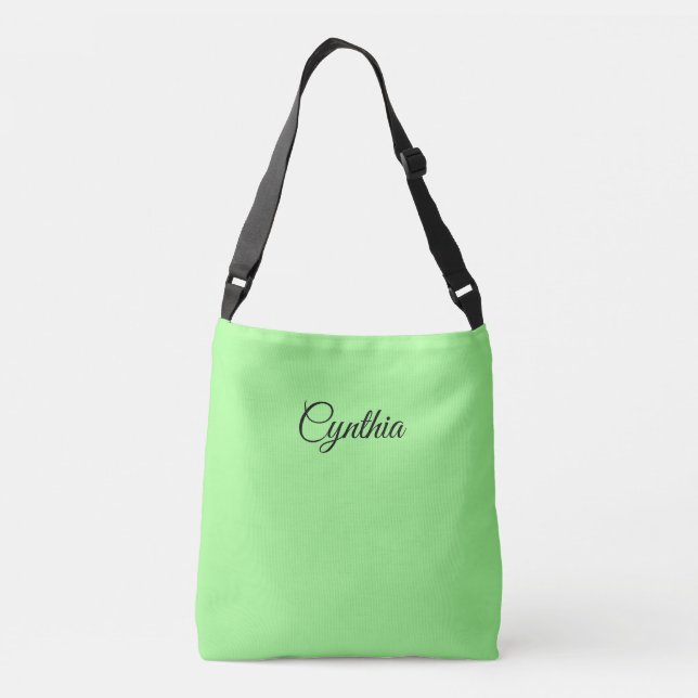 Bolsa Ajustável Verde Primavera e Preto em Elegância: (Verso)